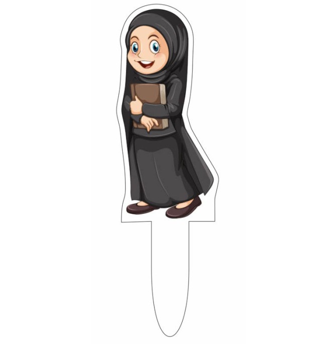 قیمت و خرید تاپر کیک مدل دختر با حجاب چادری سن تکلیف کد 345
