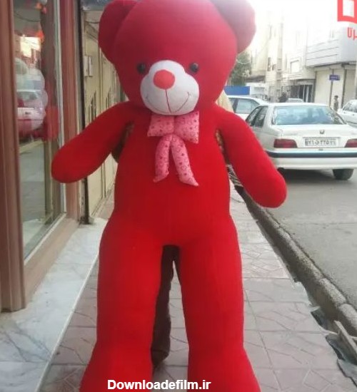 خرس عروسک بزرگ دخترانه سفید و قرمز برای ولنتاین 2022 - ماگرتا