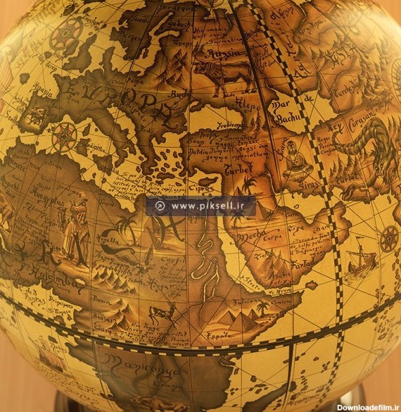تصویر با کیفیت از نقشه جهان و کره زمین قدیمی