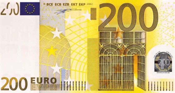تصویر اسکناس 200 یورو | تیک طرح مرجع گرافیک ایران