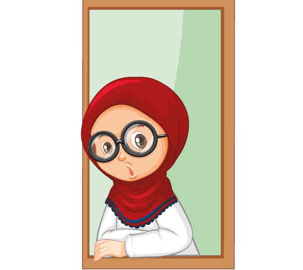دانلود رایگان وکتور کاراکتر کارتونی دختر با حجاب بصورت لایه باز ...