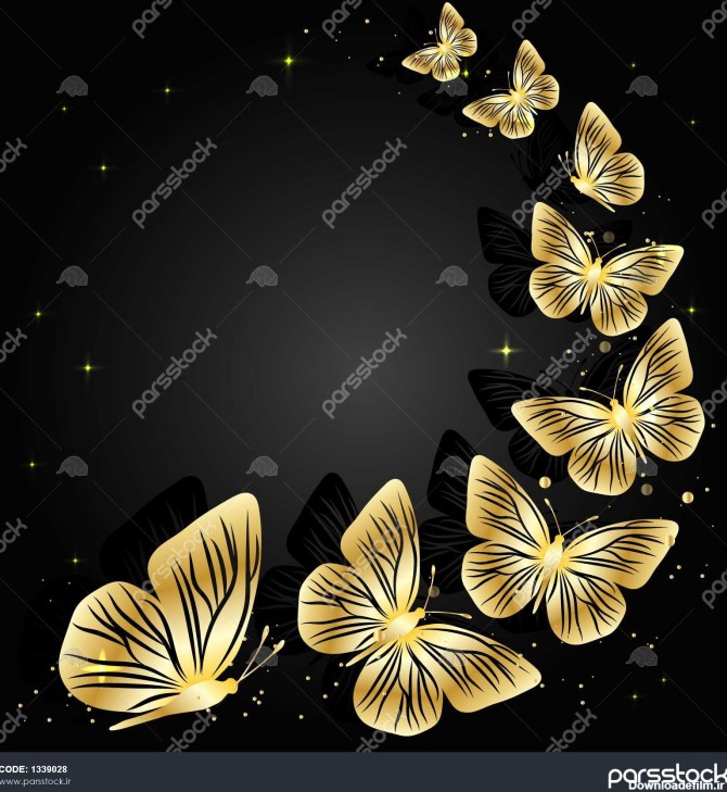 طلا پروانه ها در تاریک پس زمینه 1339028