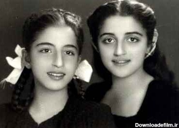 ایران درودی (سمت چپ) در ده سالگی به همراه خواهرش پوران