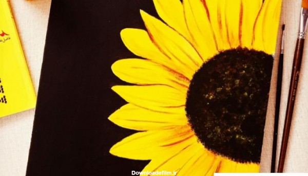 نقاشی گل آفتابگردان با گواش ❤️ [ بهترین تصاویر ]