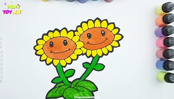 چگونه گل آفتابگردان بکشیم؟ آموزش نقاشی به کودکان