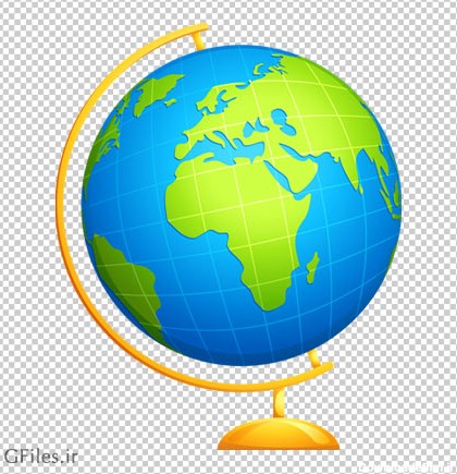 دانلود کره زمین رومیزی (کره جغرافیایی کارتونی) با فرمت png و بدون پس زمینه