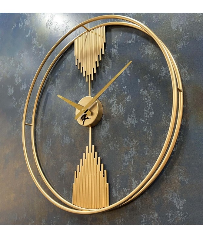 خرید ساعت دیواری فلزی مدل آبشار در رنگ های مشکی و طلایی | کرمان استور