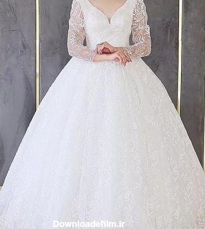 خرید و قیمت لباس عروس پارچه شاین طرحدار از غرفه مزون شاین | باسلام