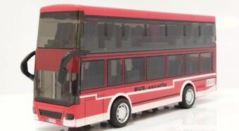 ماشین اسباب بازی فلزی اتوبوس دوطبقه (CARTOON BUS)(YD631) قرمز
