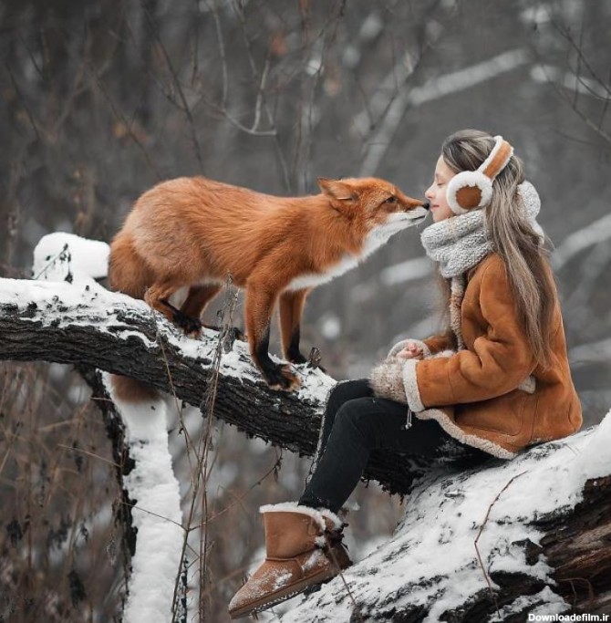 عکس دختر با روباه برای پروفایل