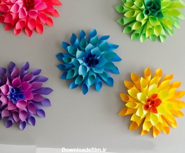 کاردستی گل با کاغذ رنگی برای کودکان