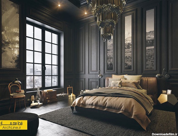 طراحی داخلی اتاق خواب با تم مشکی بخش ۲ - خط معمار
