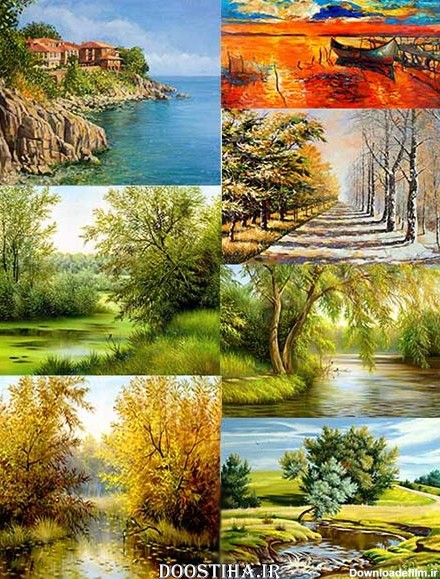دانلود نقاشی های روی بوم از مناظر طبیعت Beautiful Nature On Canvas