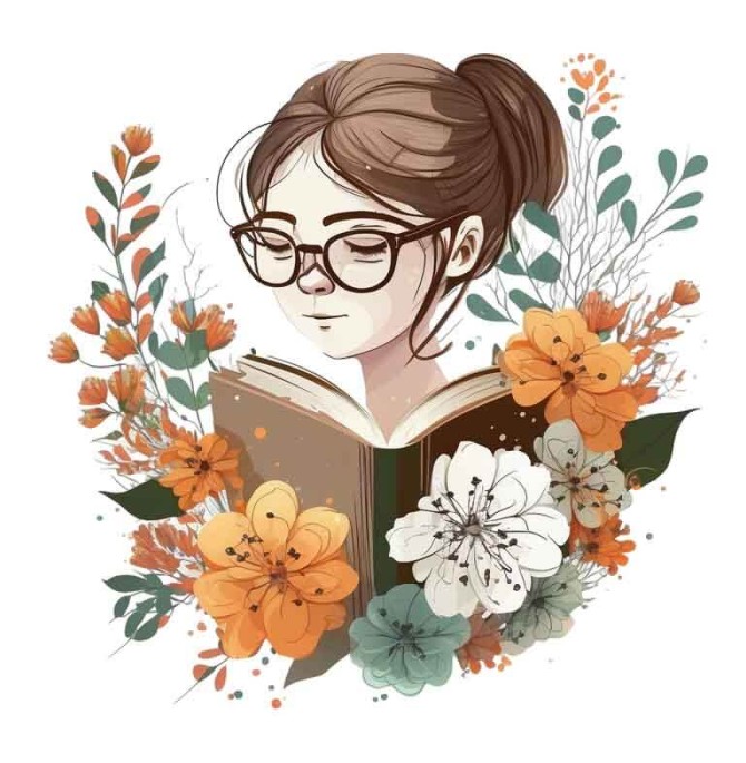 دانلود طرح دختر عینکی و گل های رنگی و زیبا