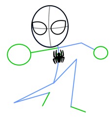 آموزش نقاشی مرد عنکبوتی