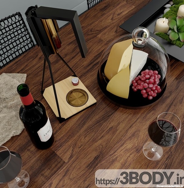 جزییات محصول مدل سه بعدی میز و صندلی اتاق ناهار خوری