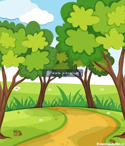 عکس کارتونی درخت و جنگل