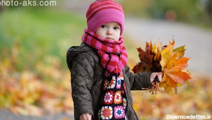 پوسترهای بچه ها در پاییز autumn cute baby