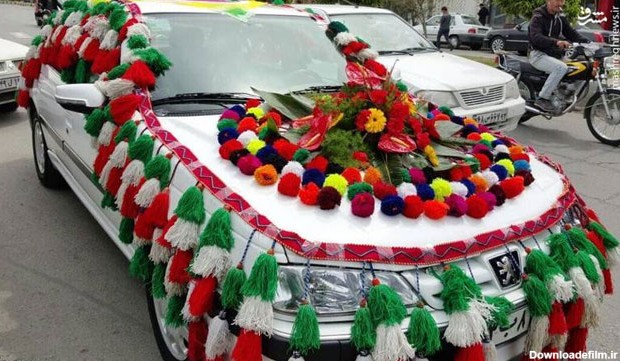 ماشین عروس با تزئینات زیبای محلی