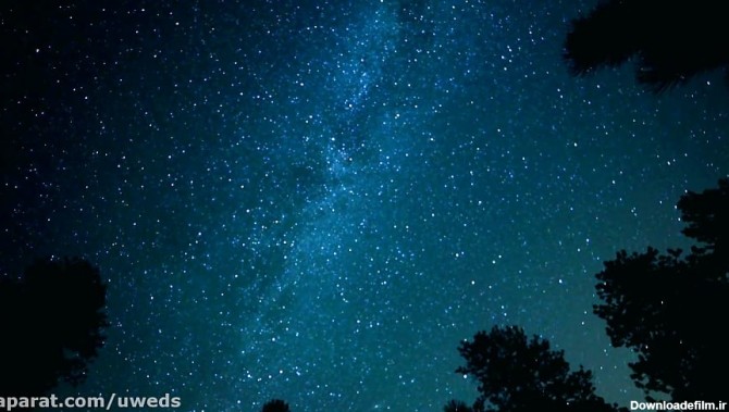 تایم لپس از ستارگان اسمان در شب