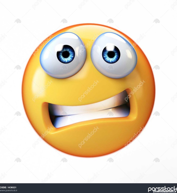 Emoji ترسناک جدا شده بر روی زمینه سفید شکلک در ترس 3D رندر 1436521