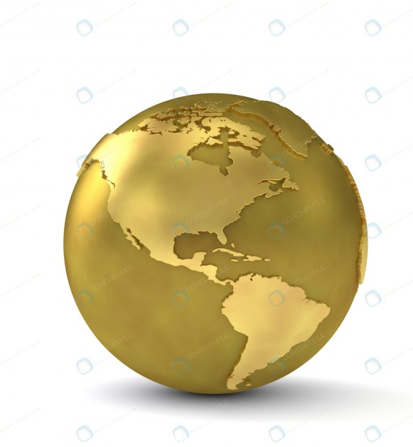 تصویر استوک رایگان کره زمین 3بعدی طلائی - مرجع دانلود فایلهای دیجیتالی