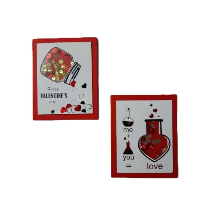 قیمت و خرید کارت پستال مدل عاشقانه دست ساز آکواریومی مجموعه 2 عددی