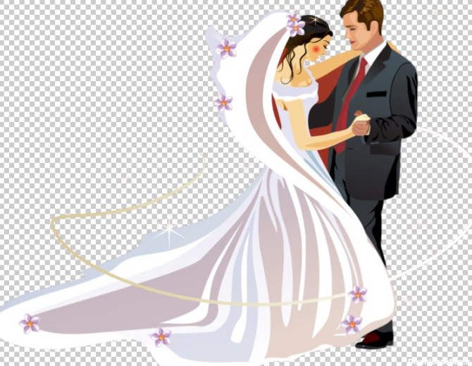 عروس و داماد png - طرح دوربری شده با موضوع ازدواج- وکتور ازدواج ...
