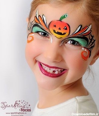 مدل های گریم و نقاشی صورت بچه گانه ترسناک مخصوص روز هالووین ...