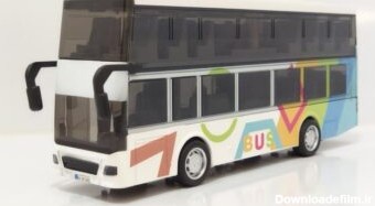 ماشین اسباب بازی فلزی اتوبوس دوطبقه (CARTOON BUS)(YD631) رنگین کمان
