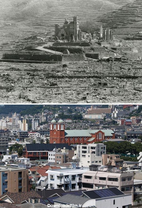 عکس های قبل و بعد از بمباران هسته ای ژاپن