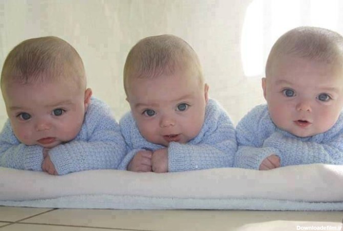 عکس نوزاد پسر سه قلو