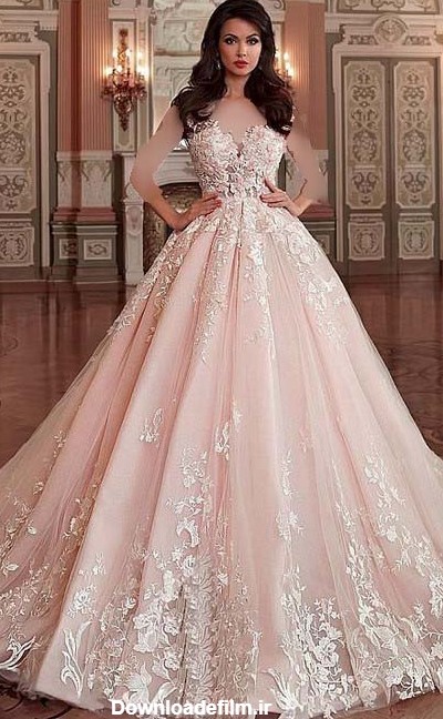 ۳۳ مدل لباس عروس گلبهی شیک و خاص | ستاره