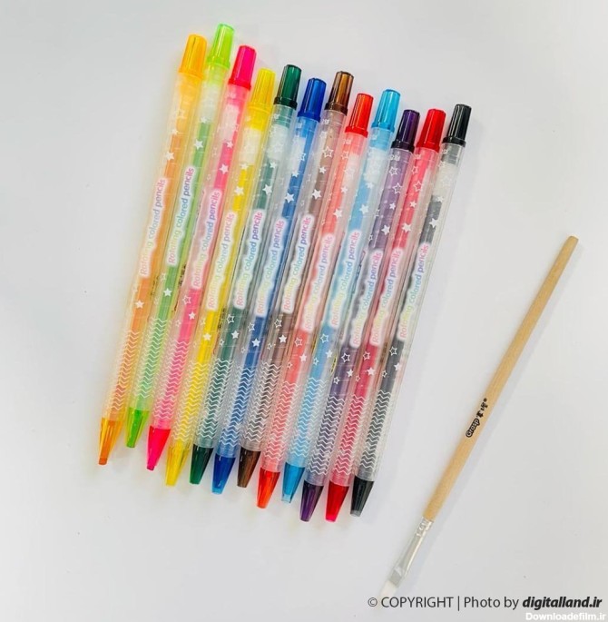 مداد شمعی 12 رنگ پیچی Grasp | دیجیتال لند