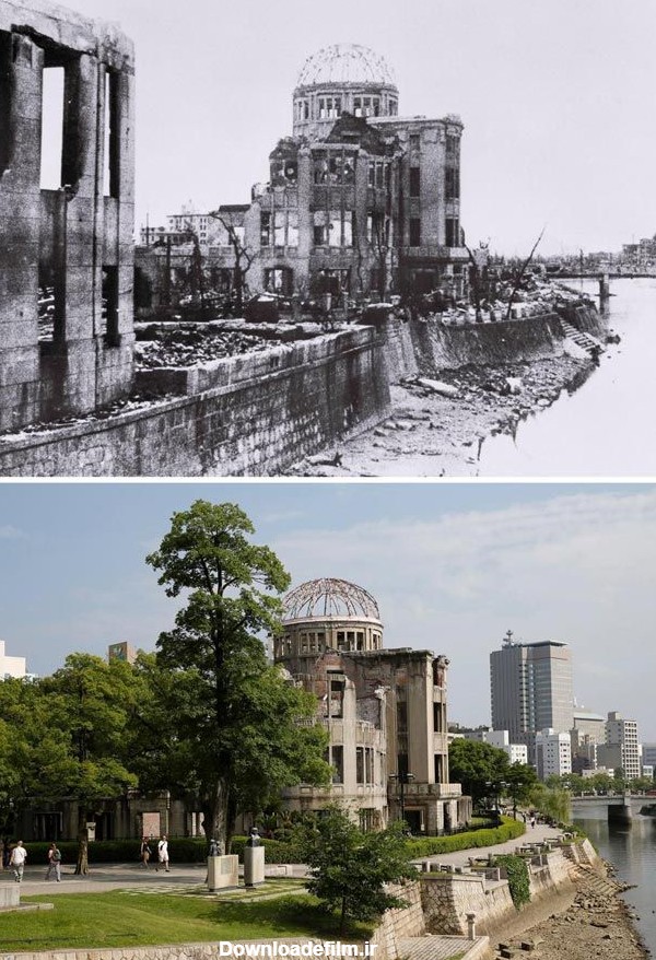 عکس های قبل و بعد از بمباران هسته ای ژاپن