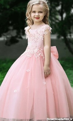 مدل لباس عروس بچه گانه پرنسسی صورتی + عکس های متنوع