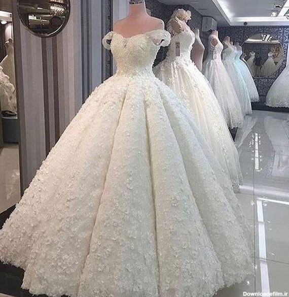 مدل لباس عروس پرنسسی و پفی زیبا و بسیار شیک