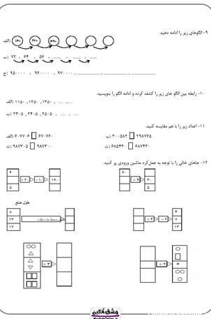 فصل اول ریاضی چهارم |درسنامه + نمونه سوال | (52 صفحه PDF)