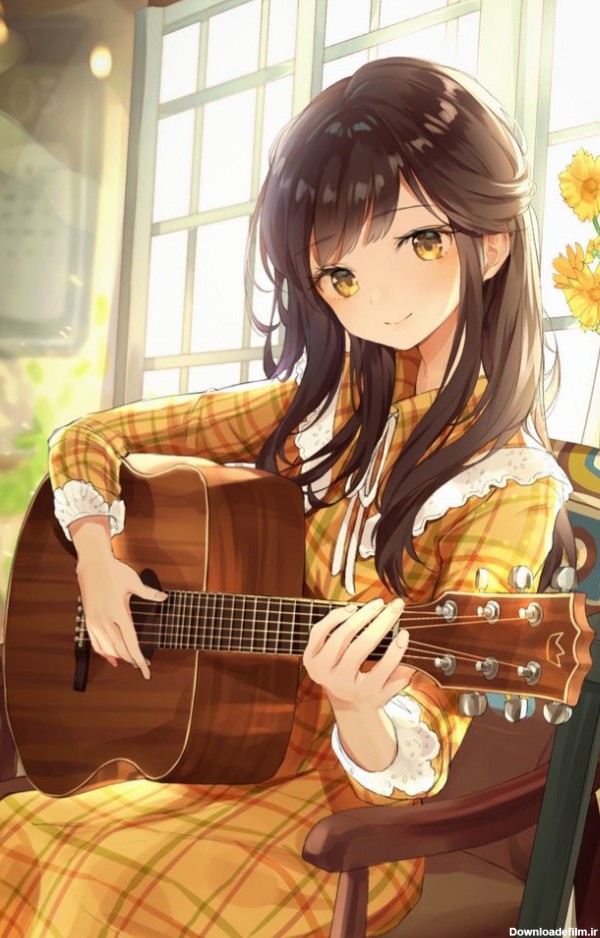 عکس کارتونی دختر با گیتار