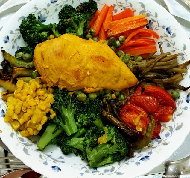 خوراک مرغ و سبزیجات | سرآشپز پاپیون