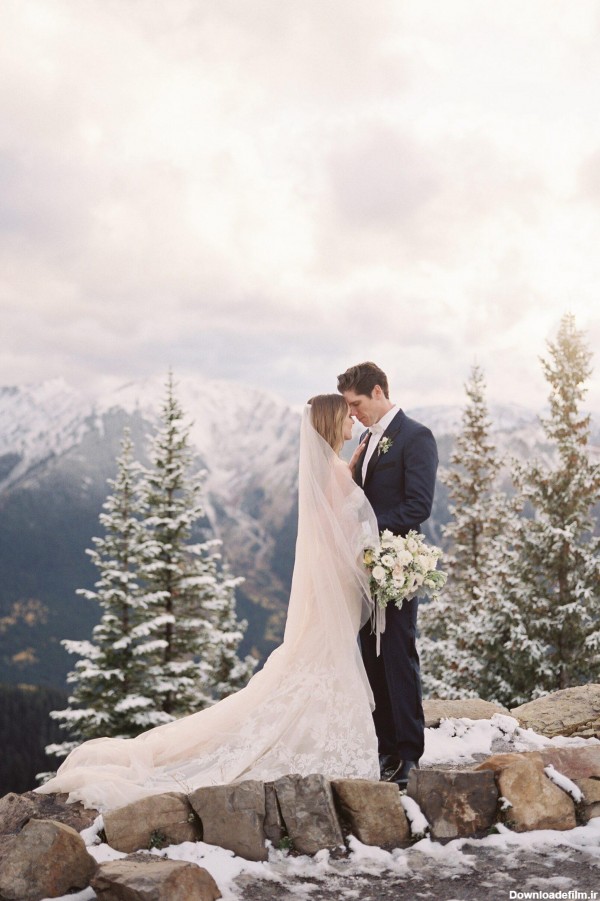 20 مدل عکس عروسی زمستانی؛ ایده های عکاسی برای عروسی در زمستان و برف