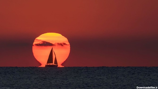 طلوع خورشید بر فراز دریای مدیترانه — تصویر نجومی