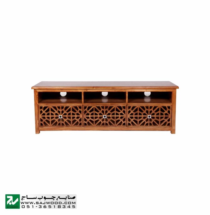 میز تلویزیون ال سی دی چوبی LCD / LED سنتی صنایع چوب ساج مدل ...