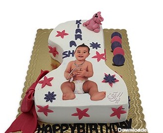 کیک تولد یکسالگی - کیک بچه گانه تولدم مبارک | کیک آف