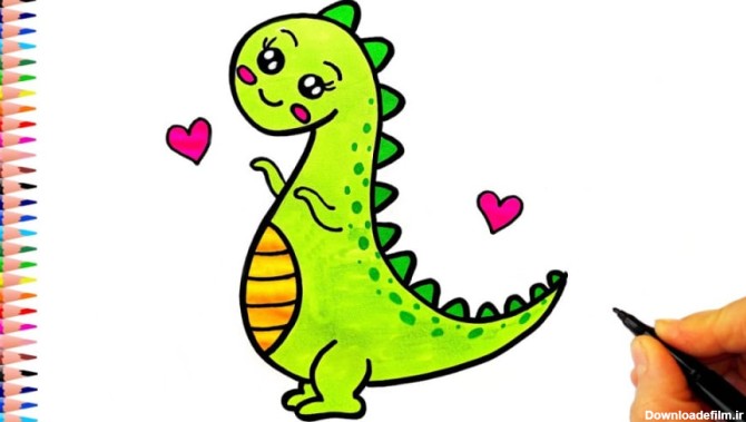 نقاشی دایناسور برای کودکان / آموزش نقاسی ساده