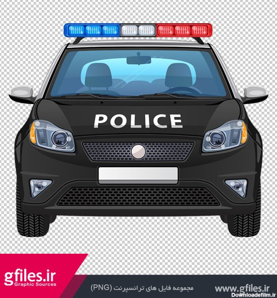 کلیپ آرت کارتونی ماشین پلیس (Police Car PNG ClipArt Image)