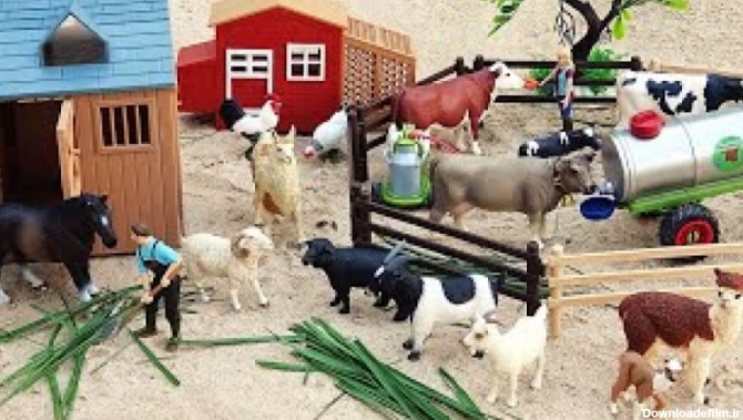 بازی با اسباب بازی خانه عروسکی مدل مزرعه/قسمت 2/نگهداری از حیوانات اهلی