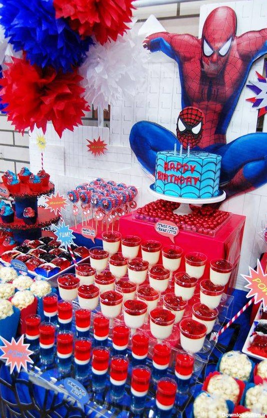 تزیینات تولد پسرانه با تم مرد عنکبوتی (اسپایدرمن) + مدل کیک