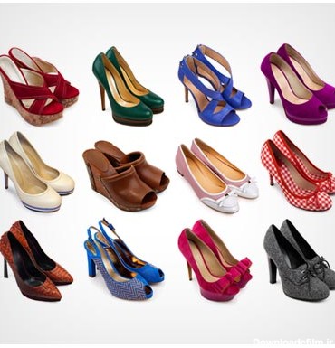 کفش های دخترانه با طرح های مختلف در رنگ های متنوع با فرمت JPG