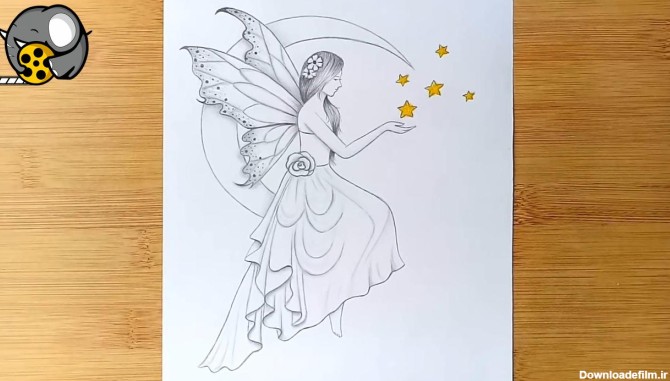آموزش نقاشی یک فرشته روی ماه - فیلو